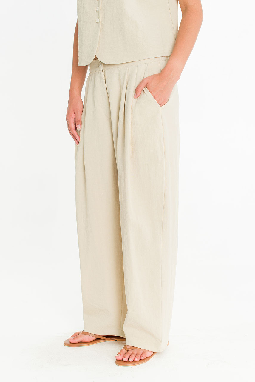 Helios Button Trousers, Beige
