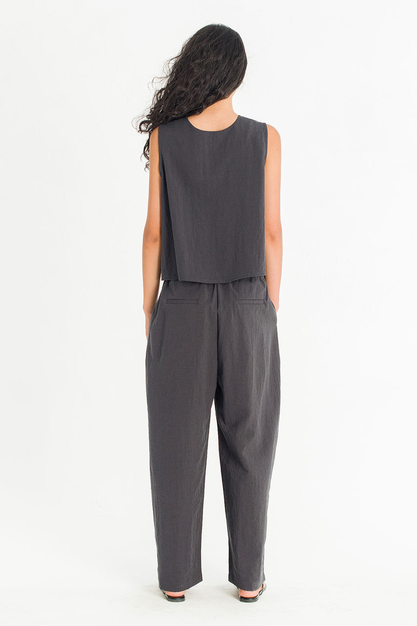 Helios Button Trousers, Charcoal