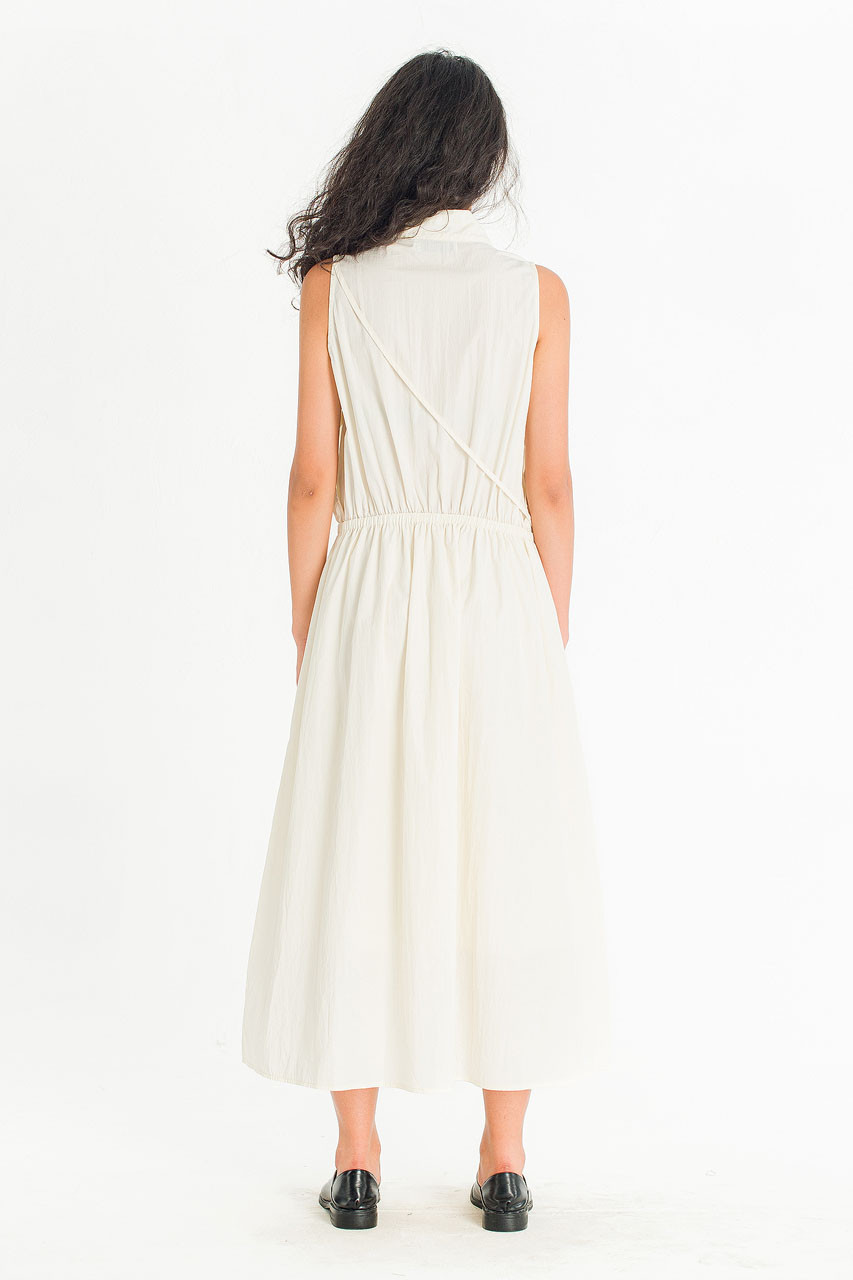 Mock Neck Sleeveless Dress, Ivory