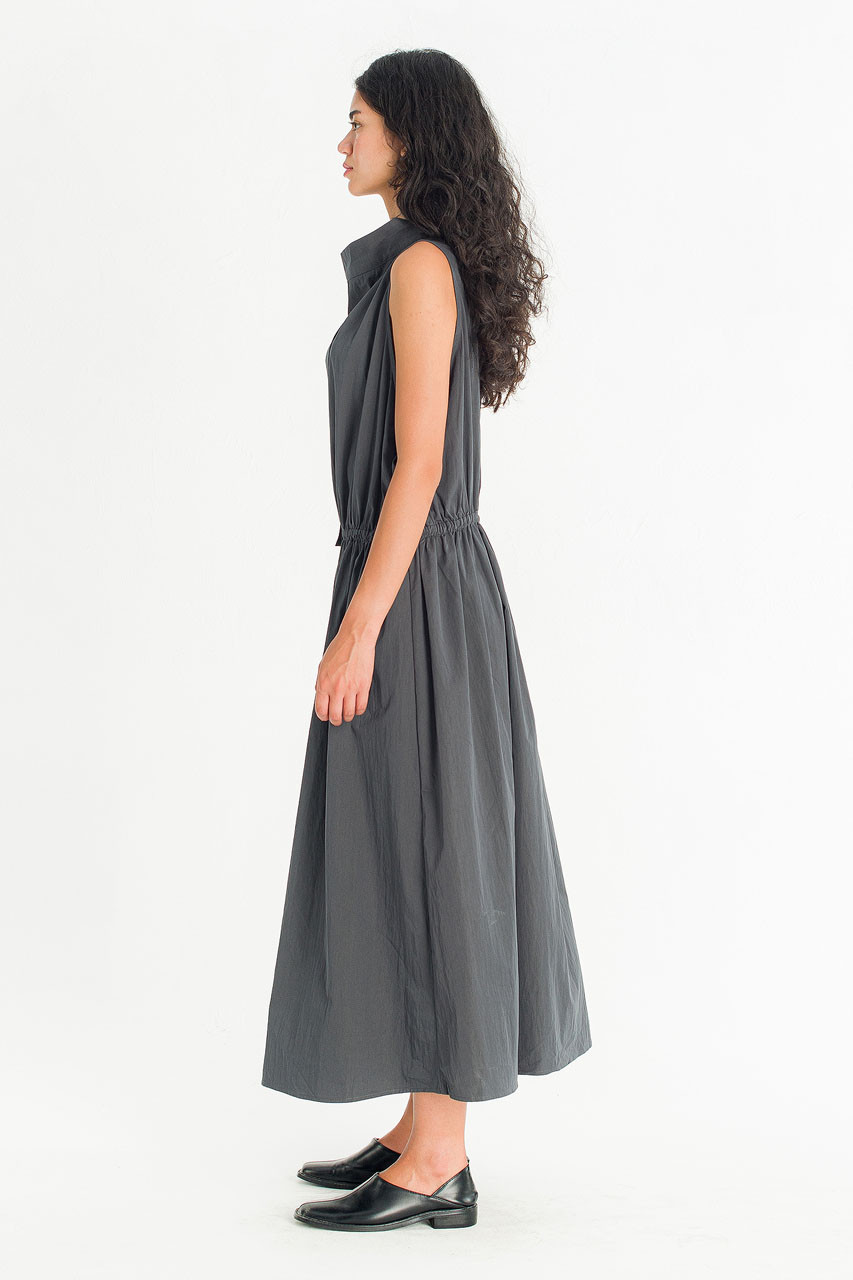 Mock Neck Sleeveless Dress, Charcoal