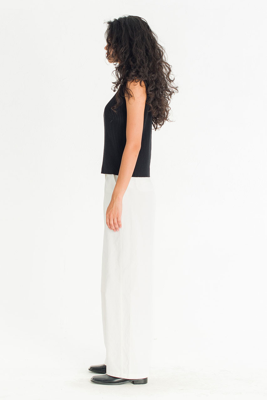 Milano Ribbed Knit Sleeveless Top, Black