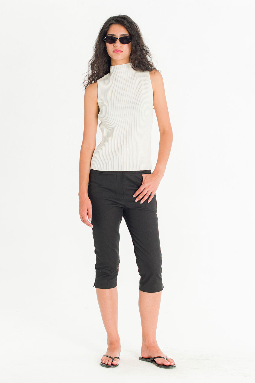 Milano Ribbed Knit Sleeveless Top, Ivory