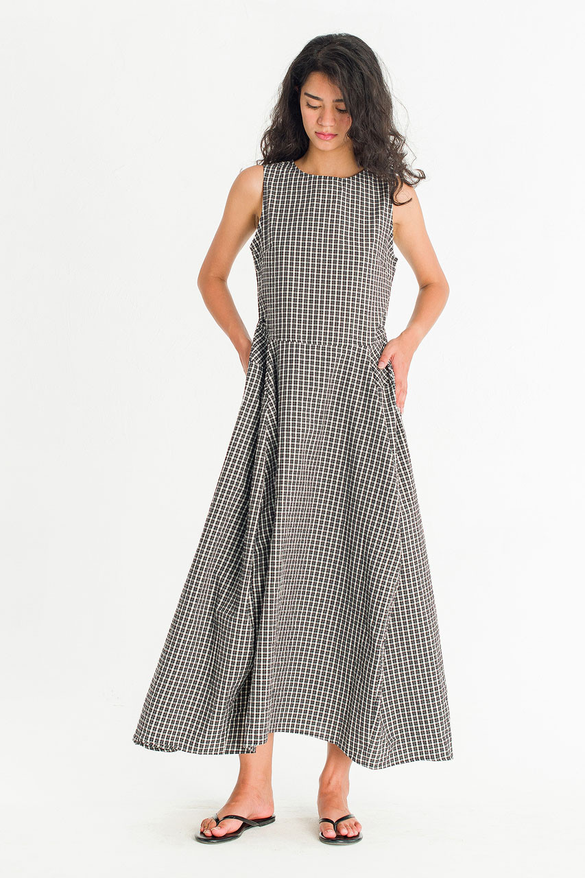Mia Check Pumpkin Dress, Black