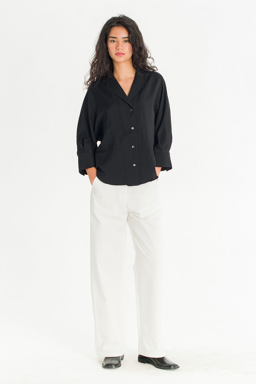 Glow Collar Blouse, Black