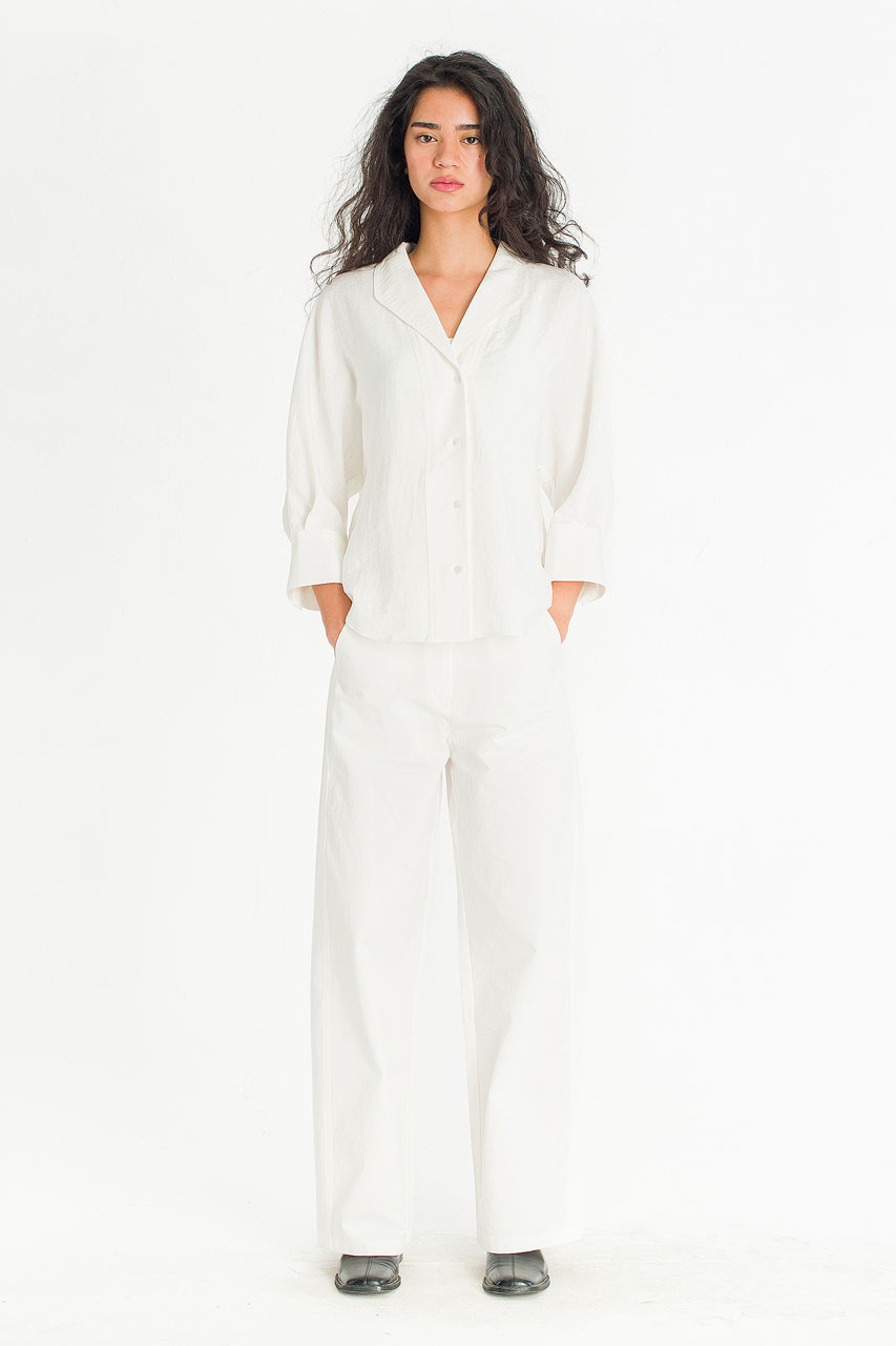 Glow Collar Blouse, Ivory
