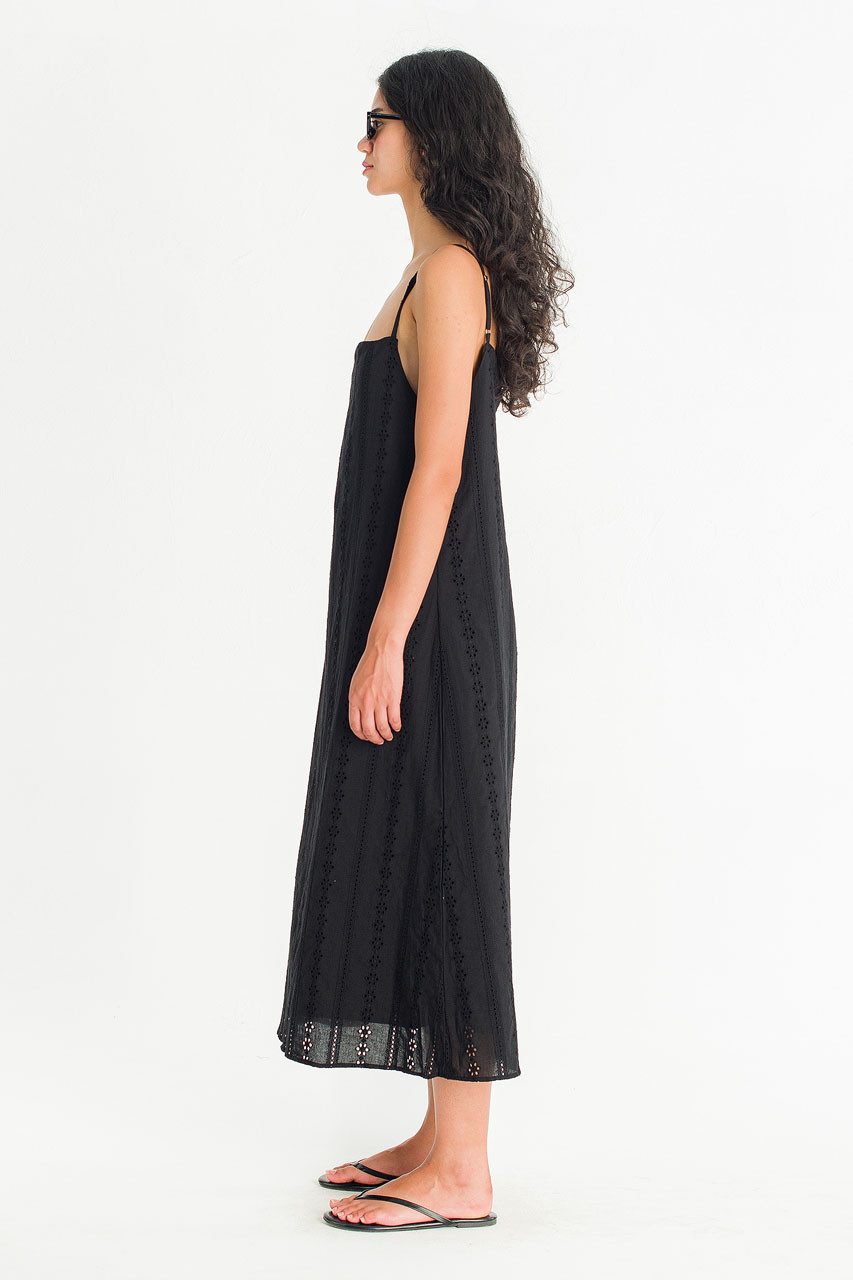 May Lace Slip Dress, Black