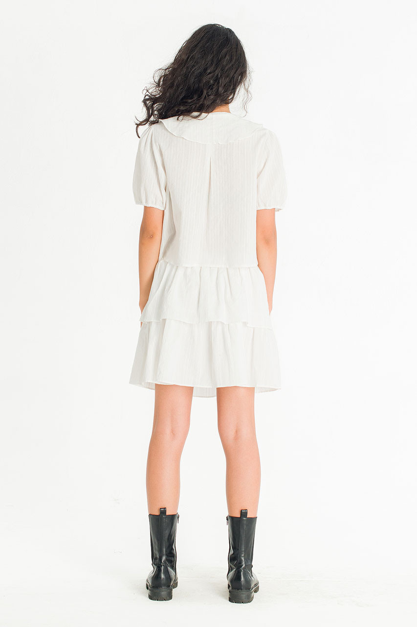 Petal Frill Pintuck Blouse, Ivory