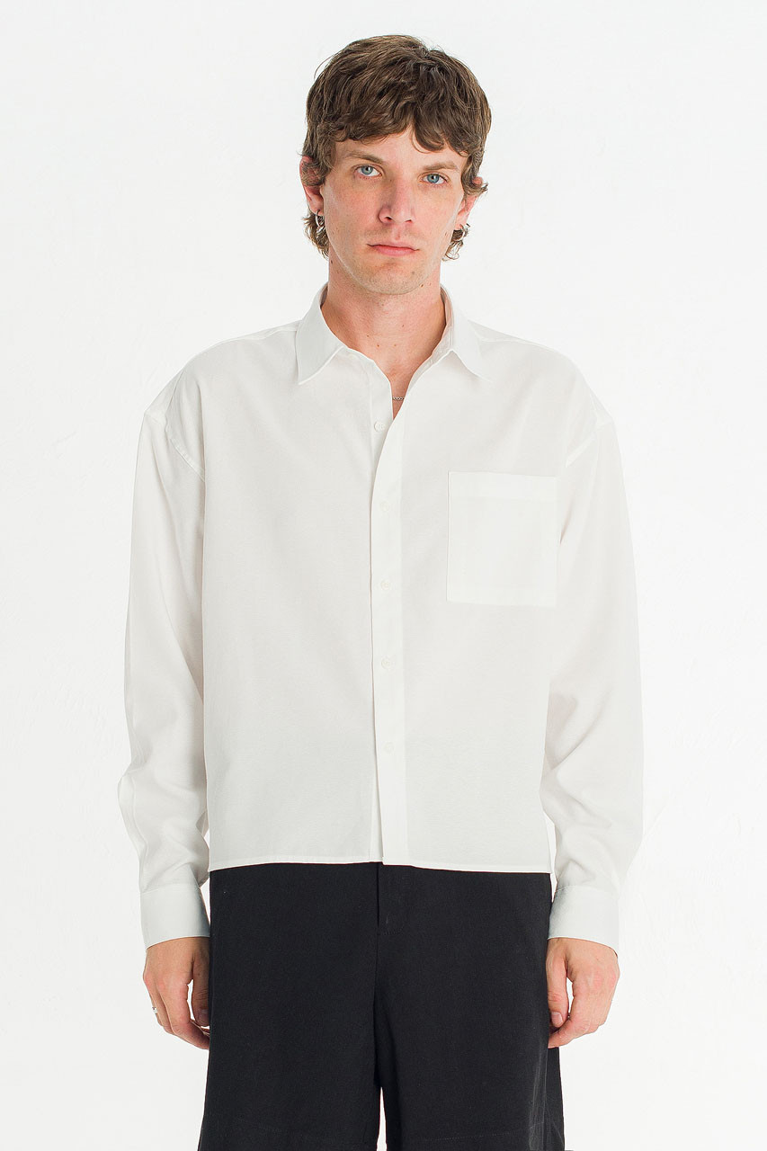 Menswear | Boxy Crop Shirt, Ivory