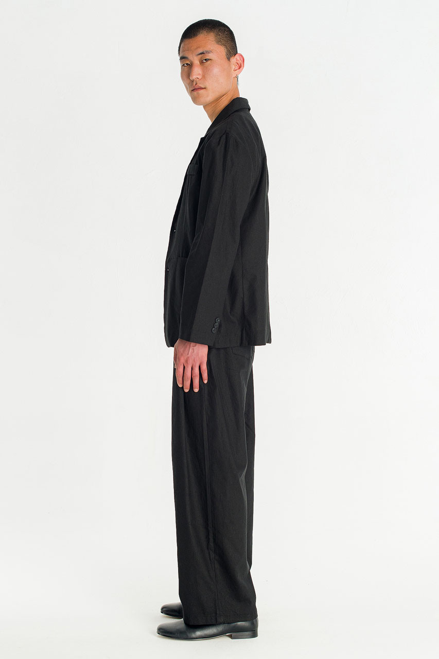 Menswear | Linen Blazer, Black