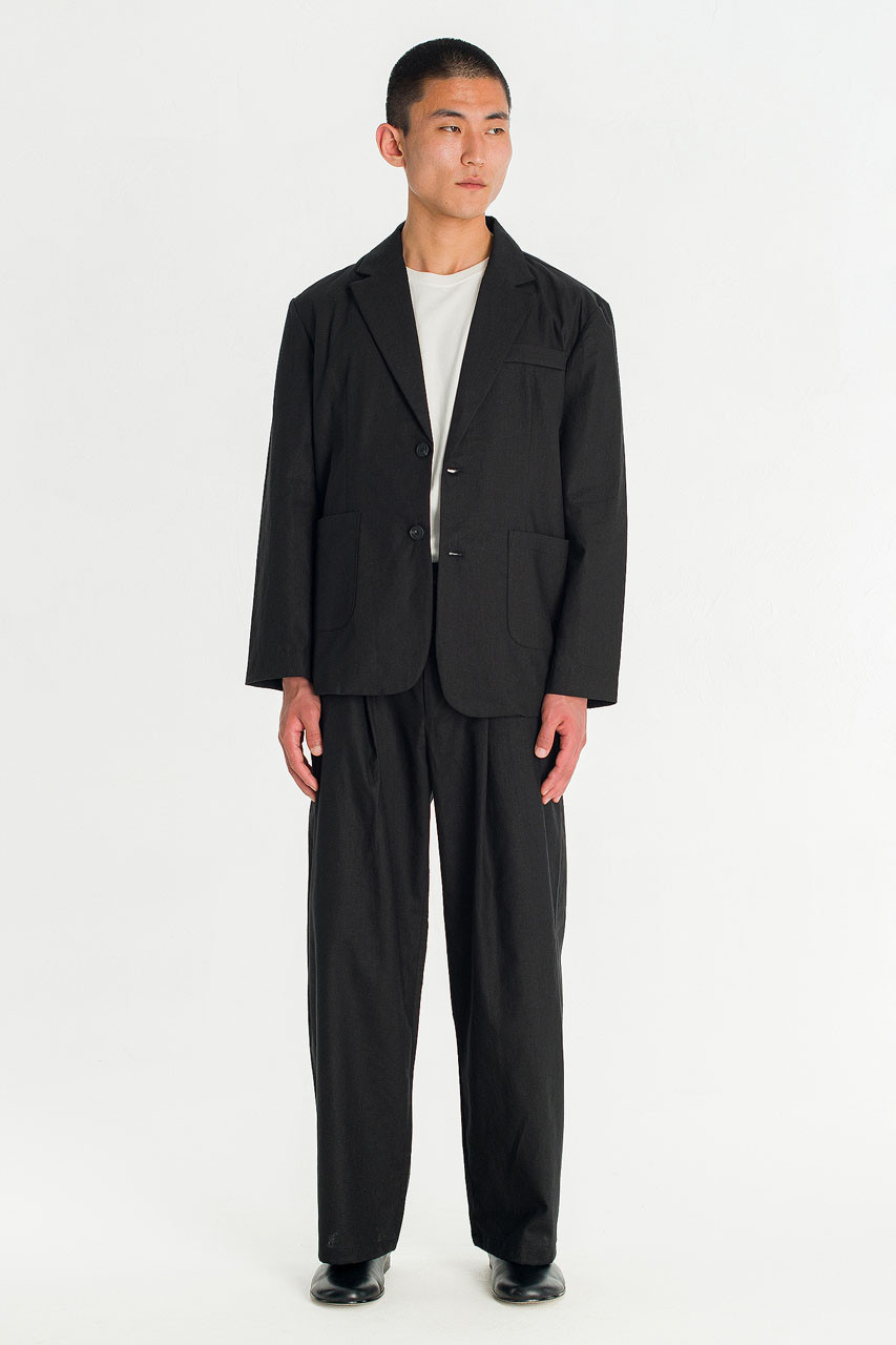 Menswear | Linen Blazer, Black