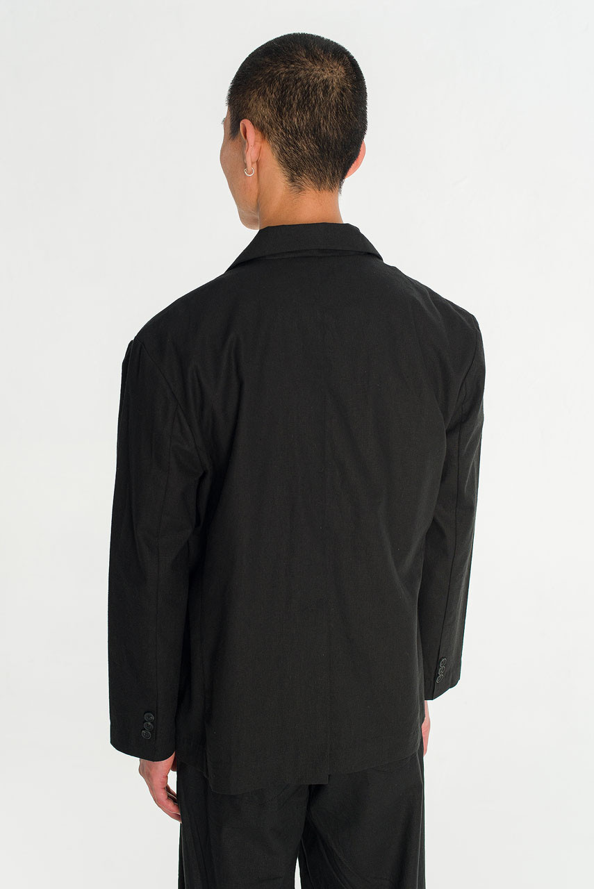 Menswear | Linen Blazer, Black