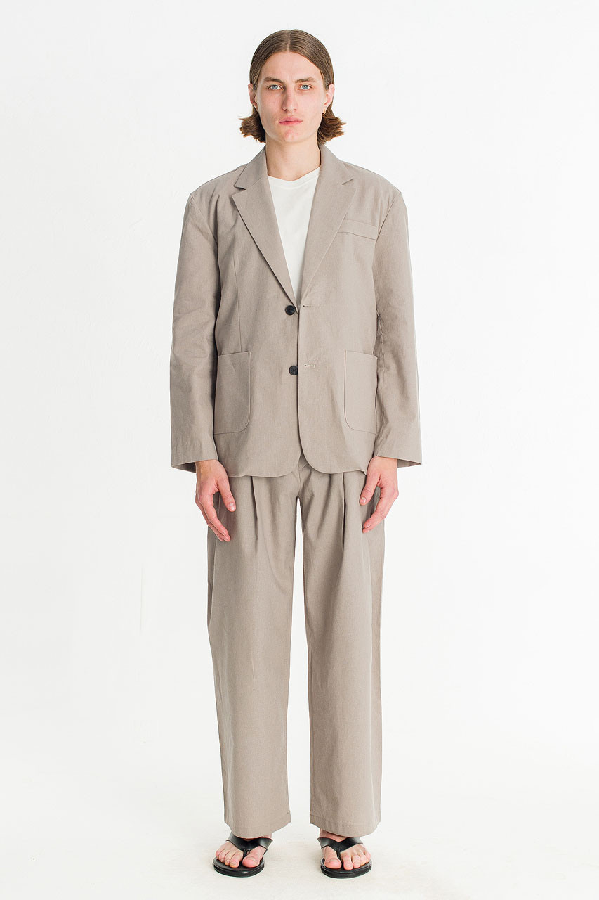 Menswear | Linen Combi Slacks, Khaki Grey