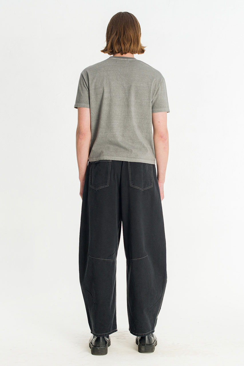 Menswear | Pigment-Dyed Crop Tee, Grey