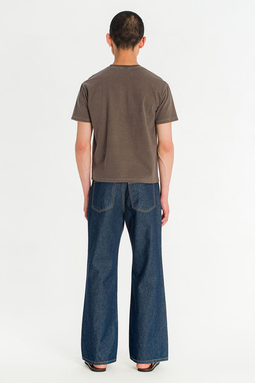 Menswear | Pigment-Dyed Crop Tee, Brown