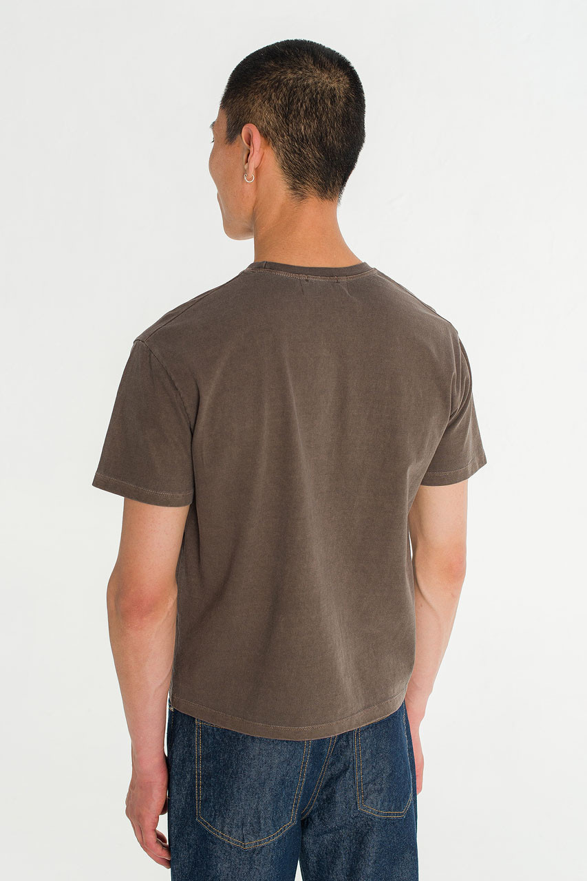 Menswear | Pigment-Dyed Crop Tee, Brown