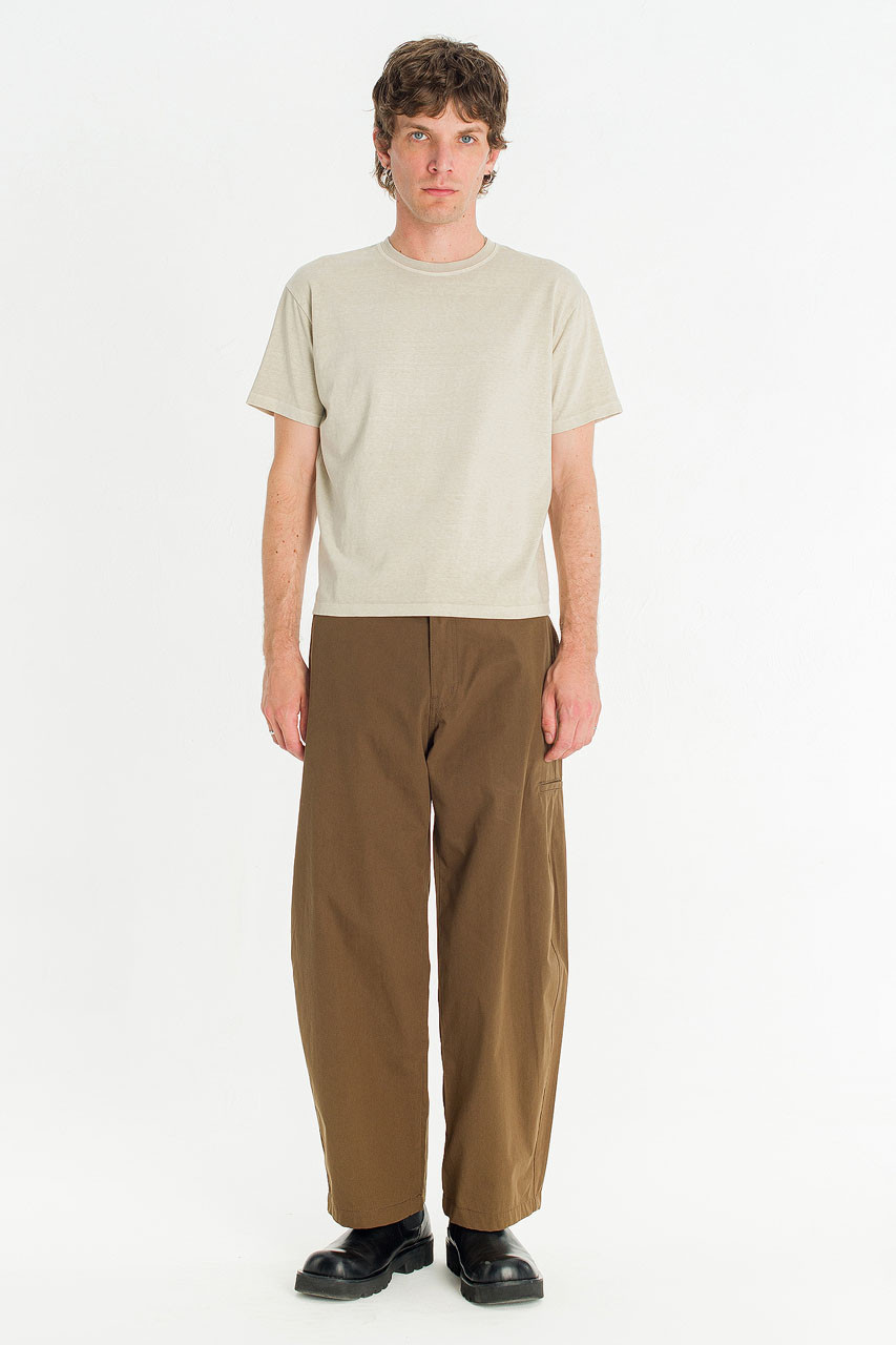 Menswear | Pigment-Dyed Crop Tee, Cream