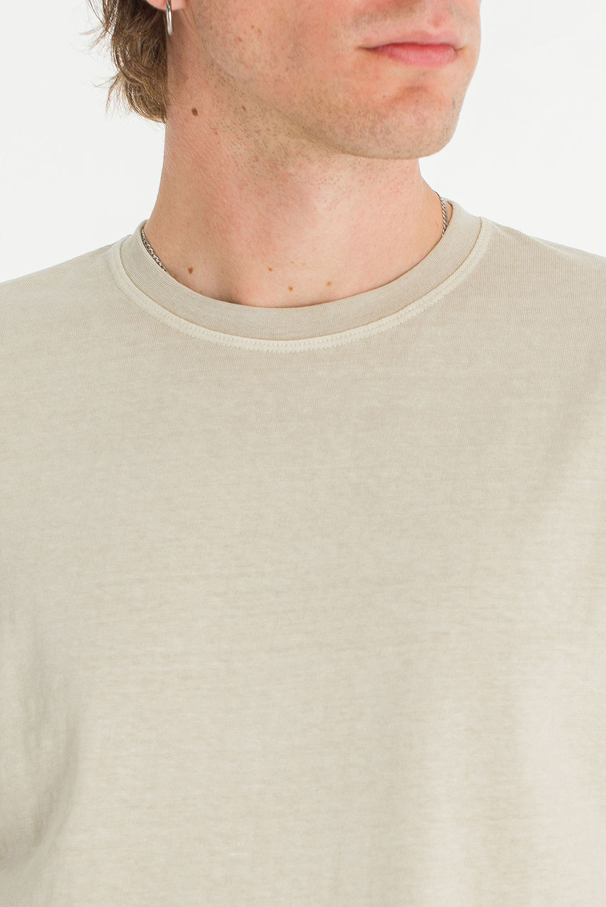 Menswear | Pigment-Dyed Crop Tee, Cream