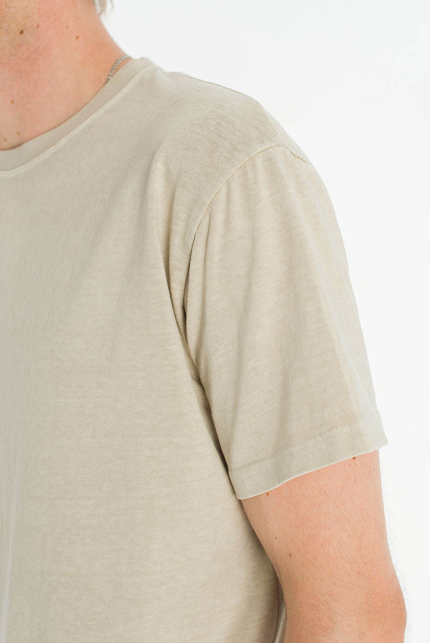 Menswear | Pigment-Dyed Crop Tee, Cream