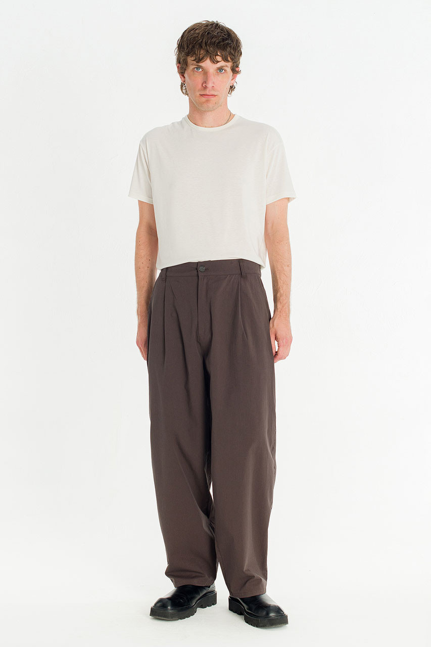 Menswear | Barrel-Leg Trousers, Mocha