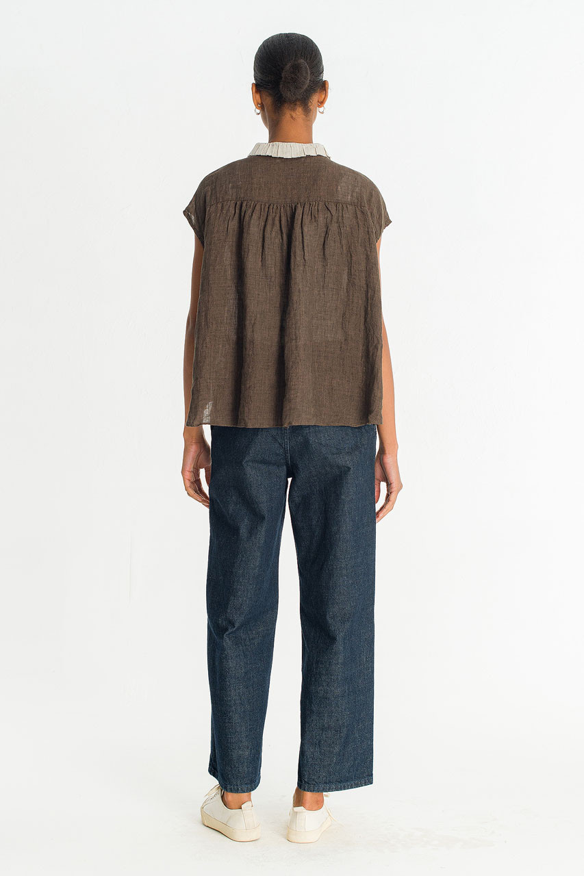 Rosanne Linen Blouse, Brown