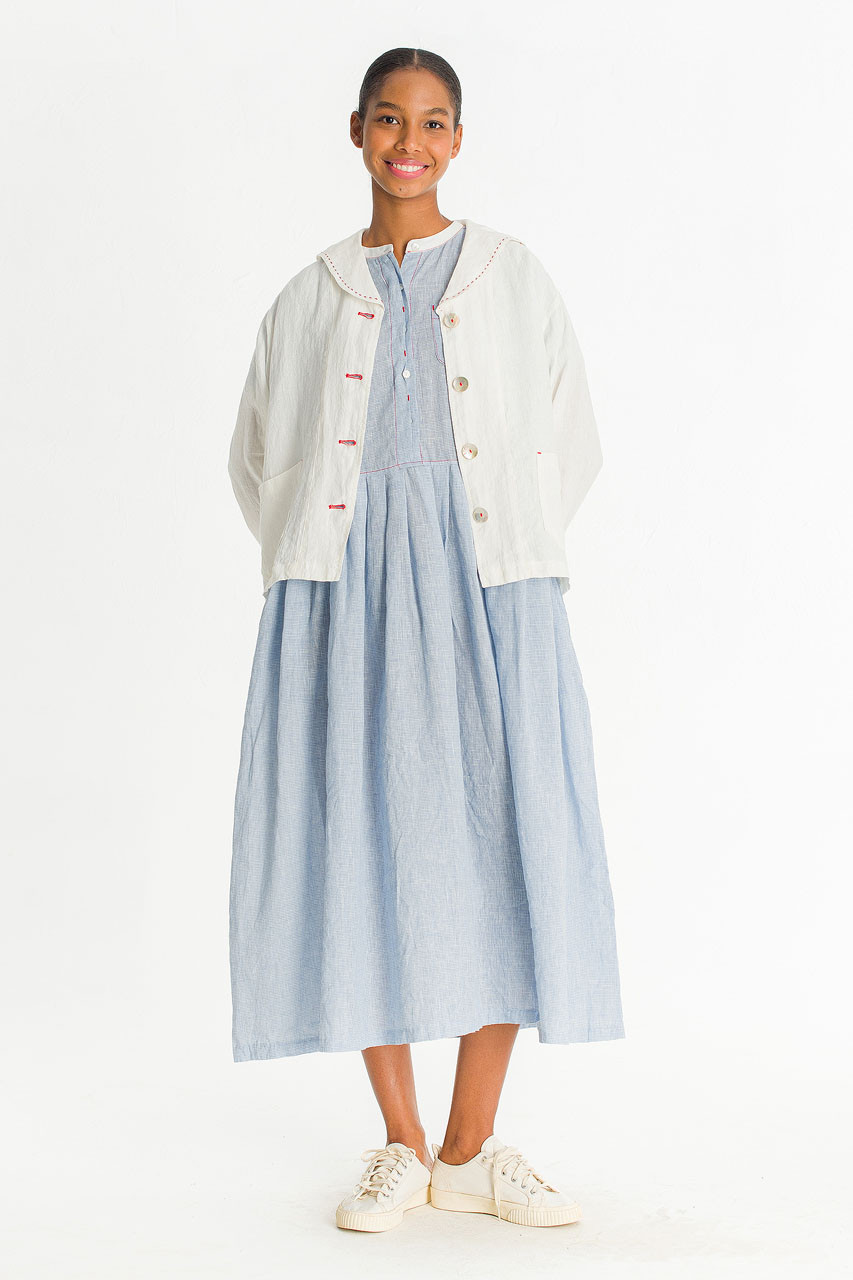Rosaire Linen Sailor Jacket, Ivory
