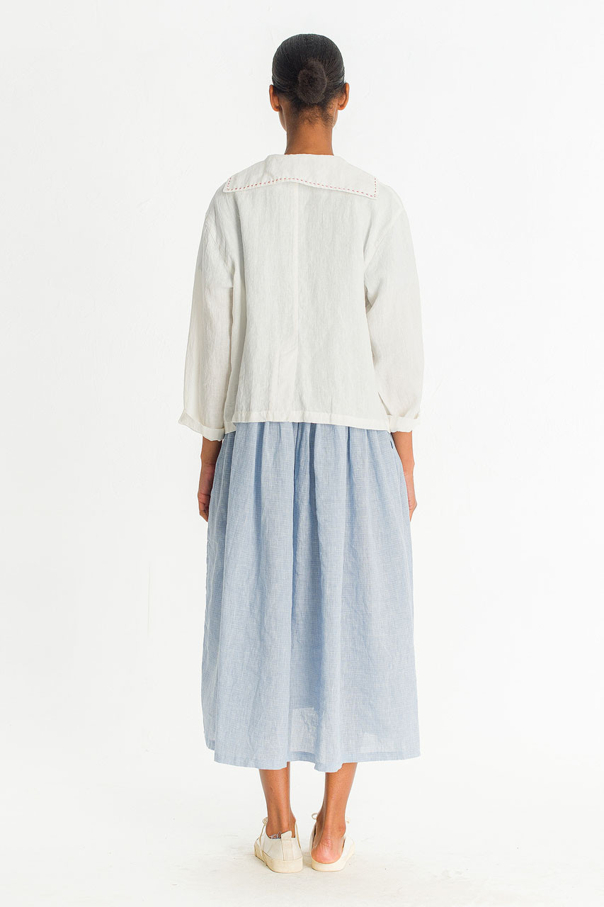 Rosaire Linen Sailor Jacket, Ivory