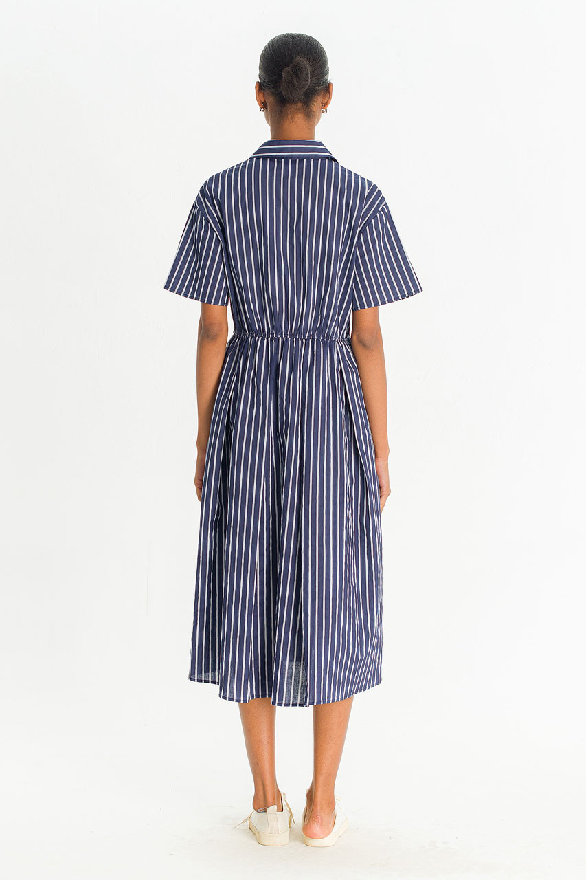 Noa Stripe Shirt Dress, Navy