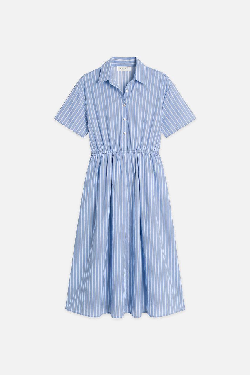 Noa Stripe Shirt Dress, Blue