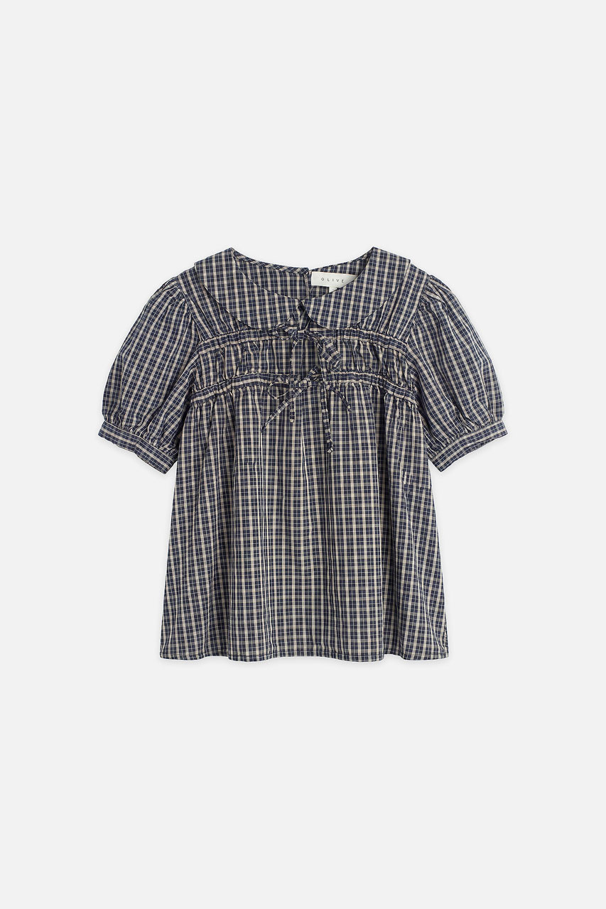 Yuha Check Shirt, Navy/Ivory