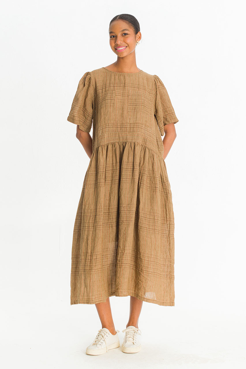 Coen Check Dress, Beige