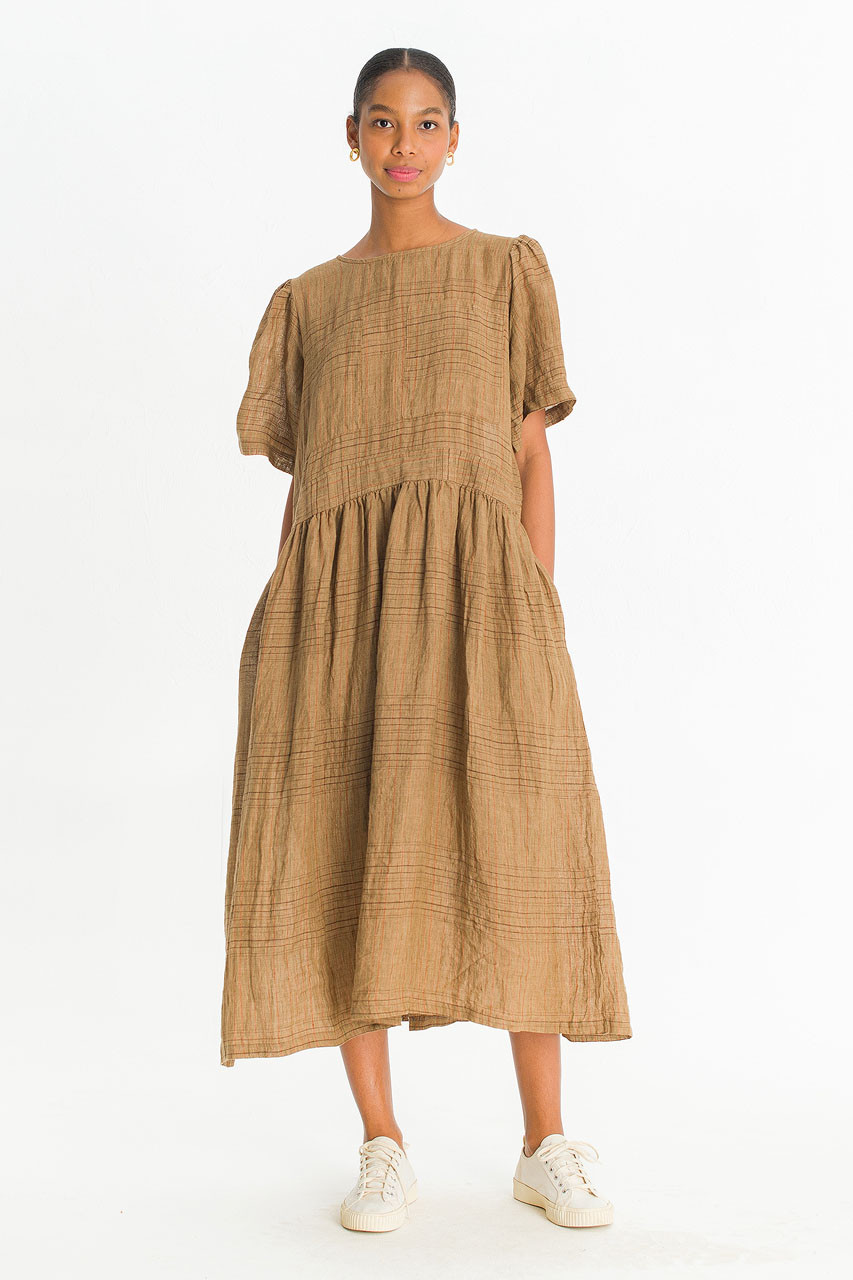 Coen Check Dress, Beige