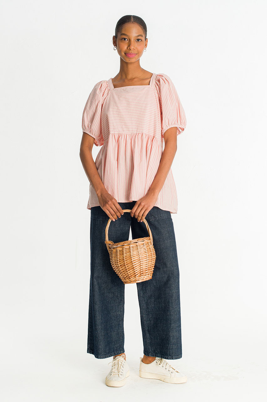 Candy Stripe Cotton Tunic, Pink