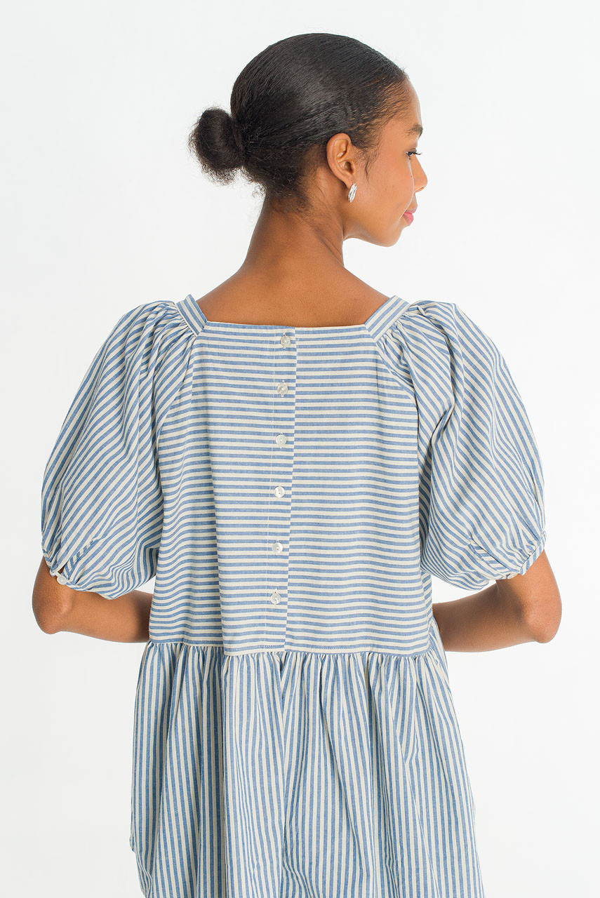 Candy Stripe Cotton Tunic, Blue