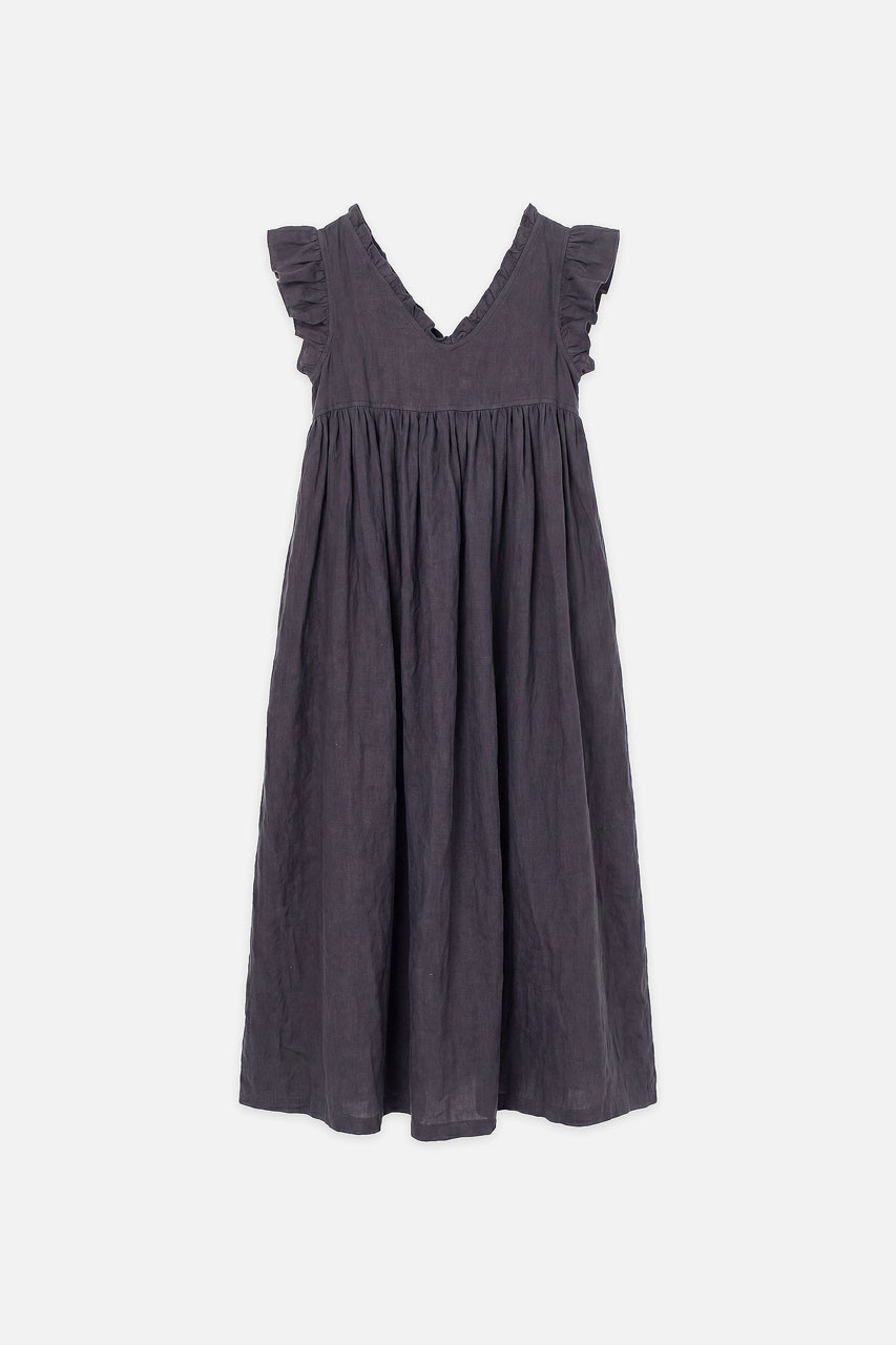 Frill Detail Sleeveless  Dress, Navy