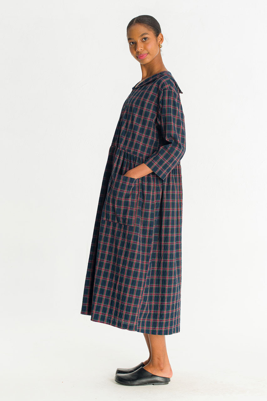 Roi Check Sailor Dress, Green
