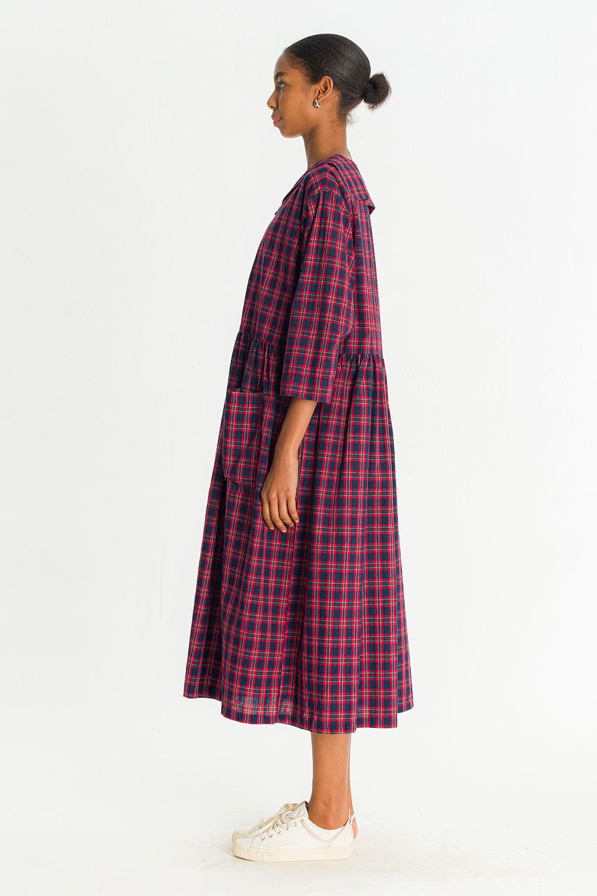 Roi Check Sailor Dress, Red