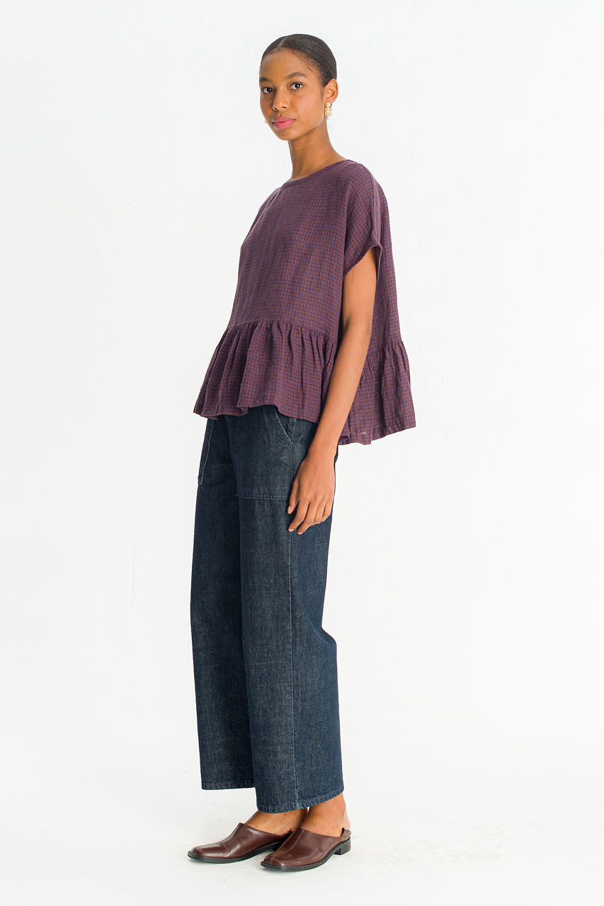 Mie Frill Blouse, Brown