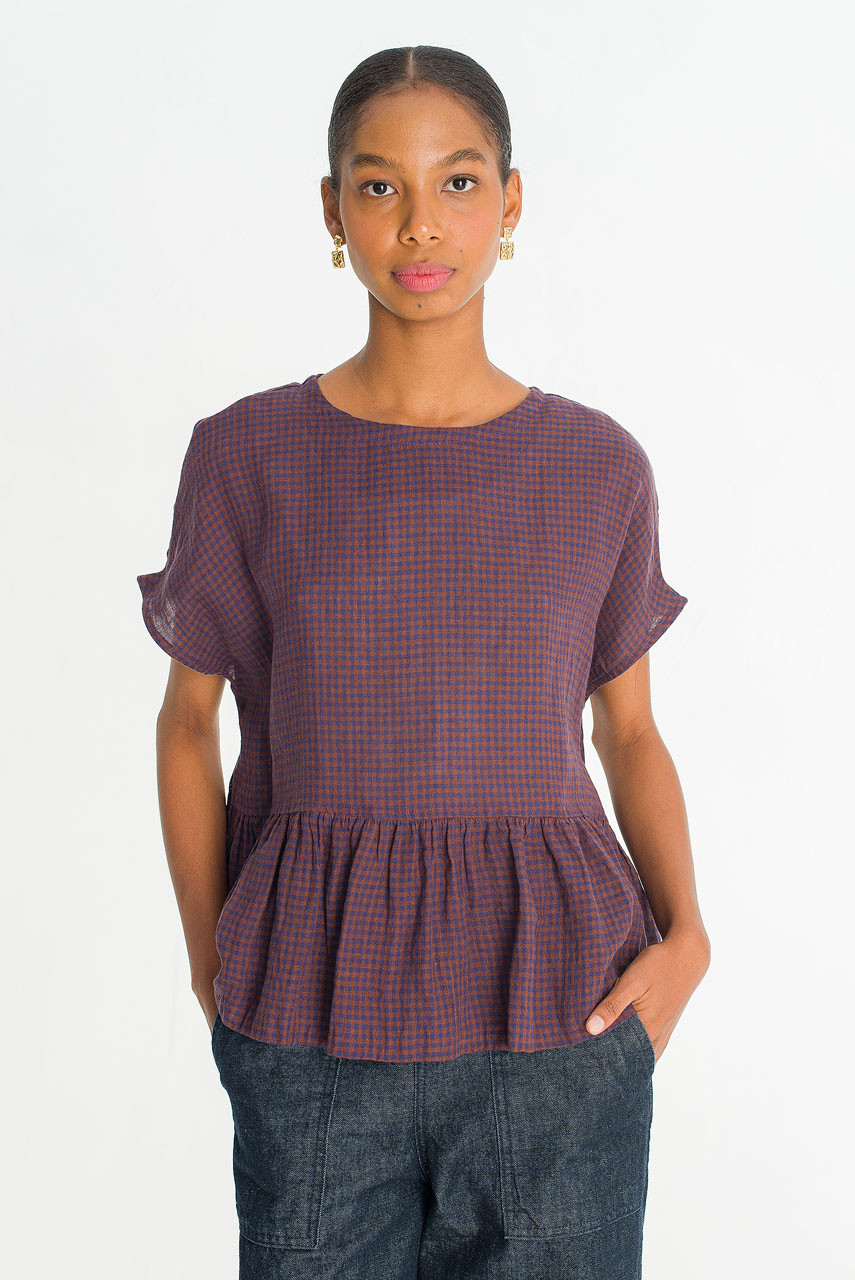 トップス Yoli Frilled blouse for gather / Brown for blouse / gather トップス Yoli Frilled Brown