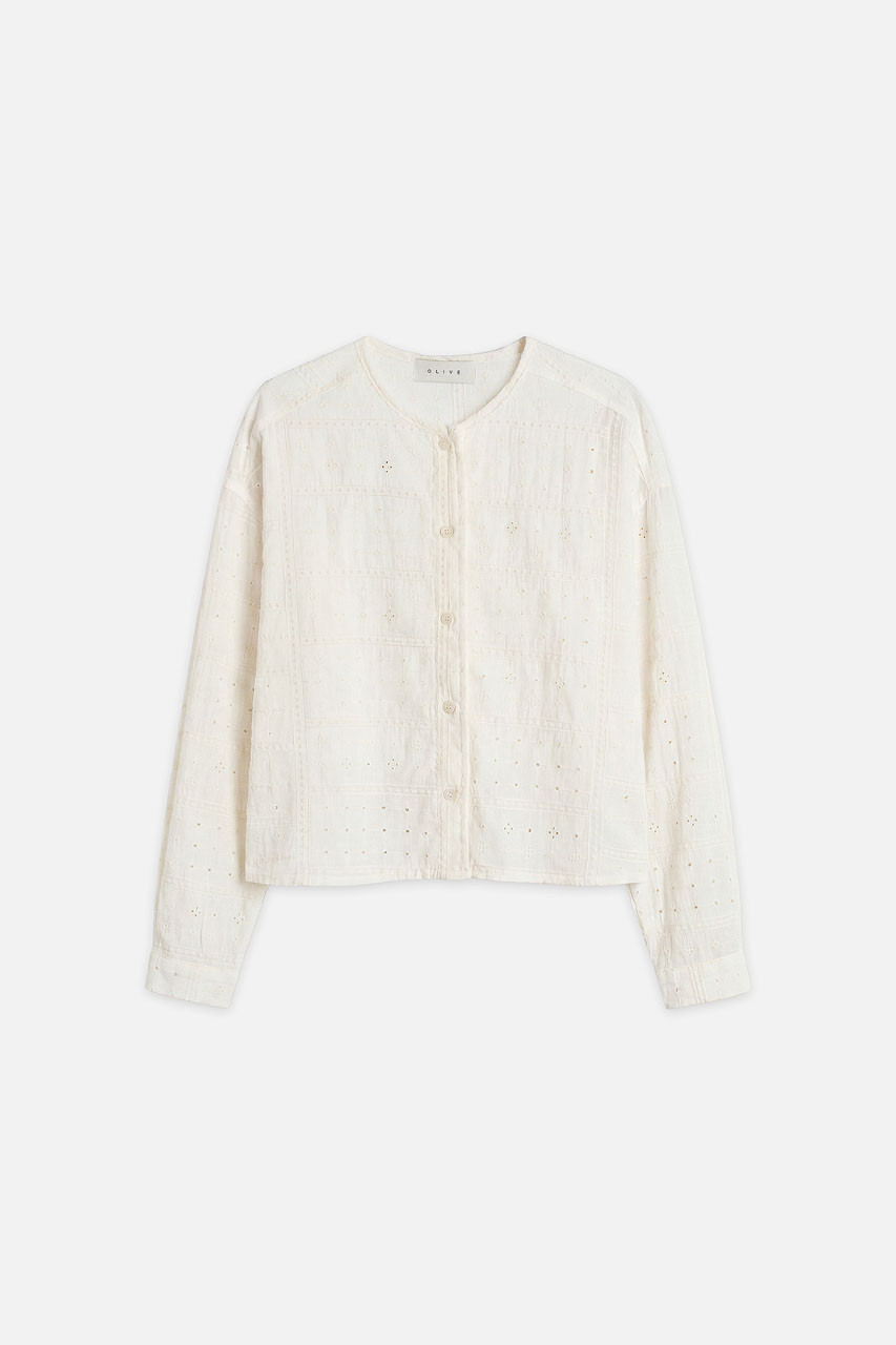 Lua Embroidery Blouse, Ivory