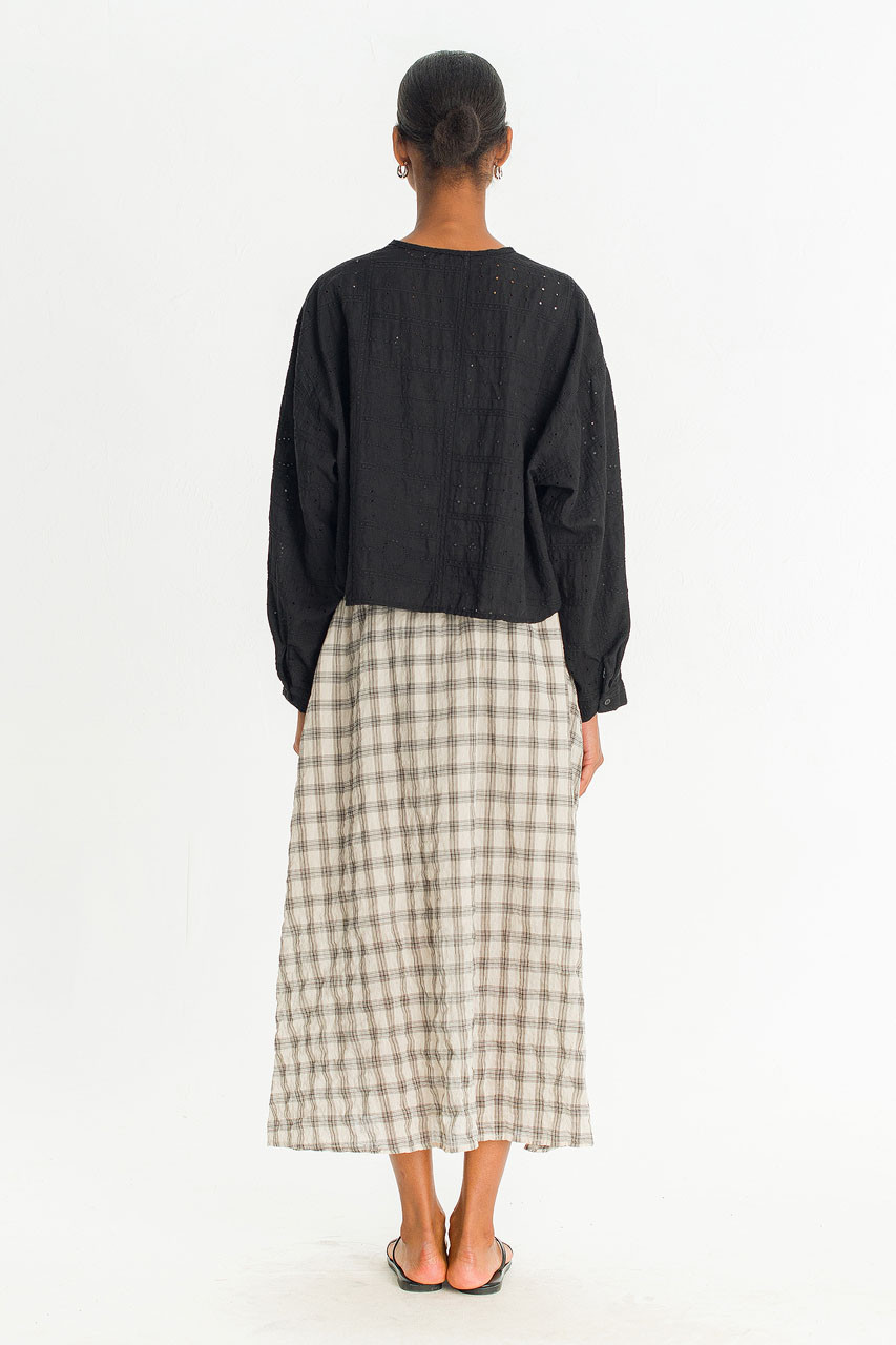 Moa Check Skirt, Beige