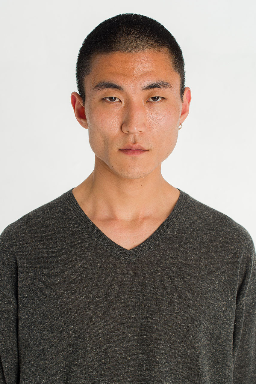 Menswear | Marl V-Neck Knit, Charcoal