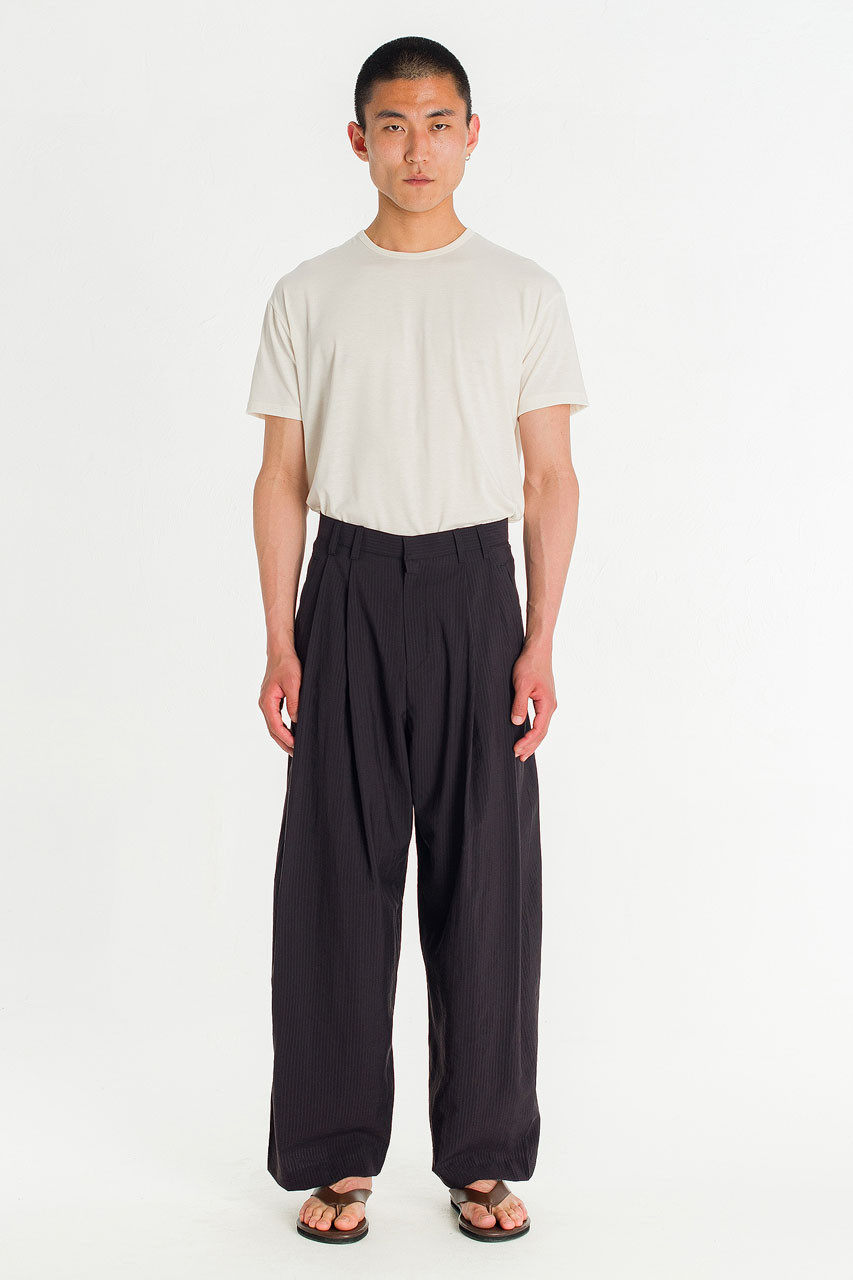 Menswear | Tonal Pinstripe Pants, Black