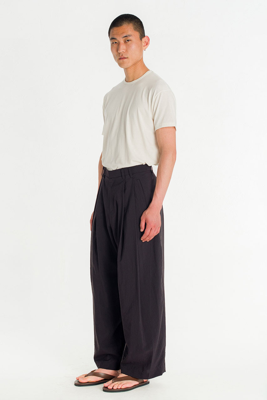Menswear | Tonal Pinstripe Pants, Black