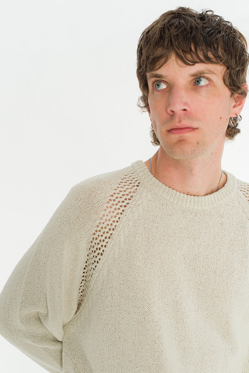 Menswear | Pointelle Knit, Oat Beige