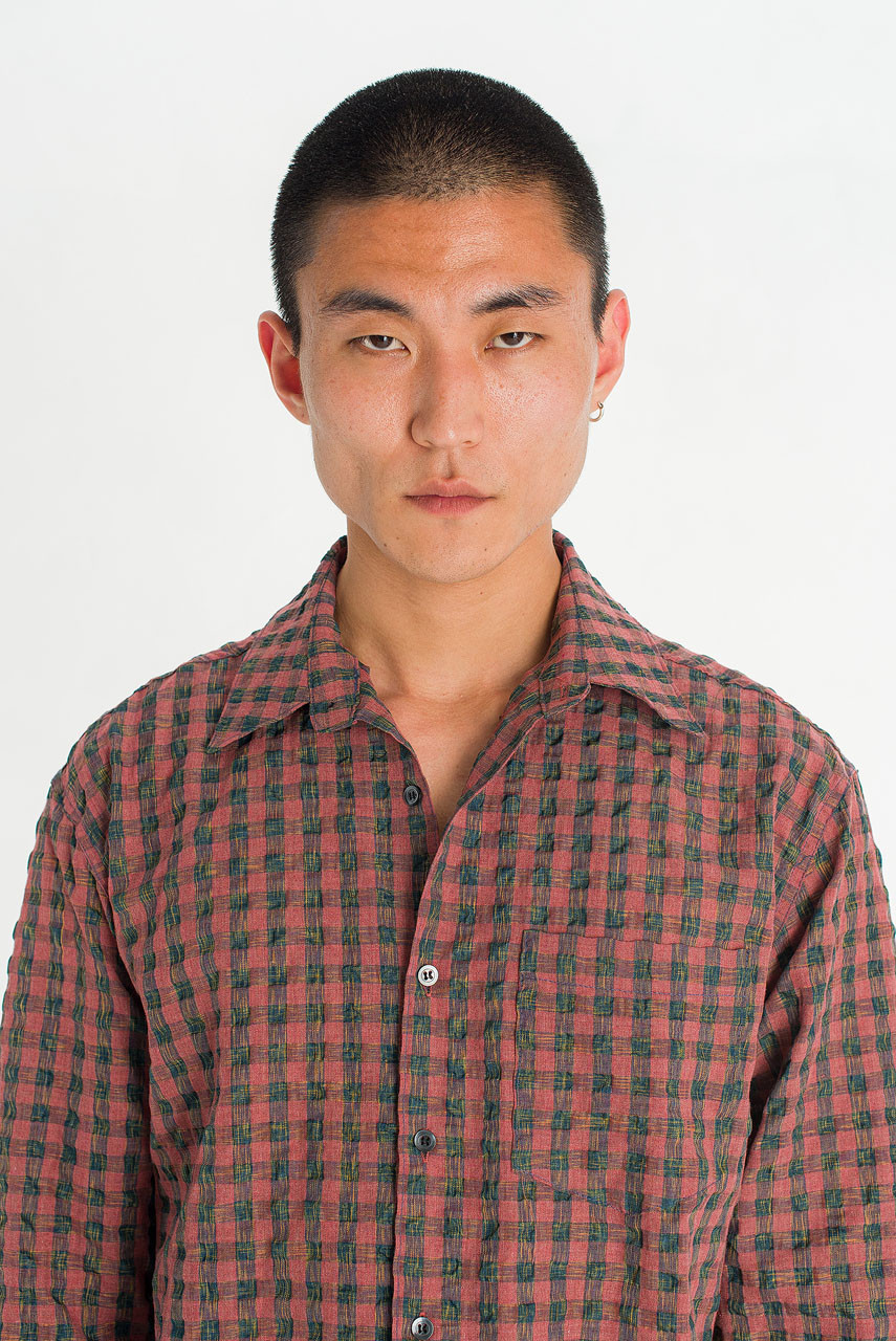 Menswear | Crinkle Check Shirt, Red