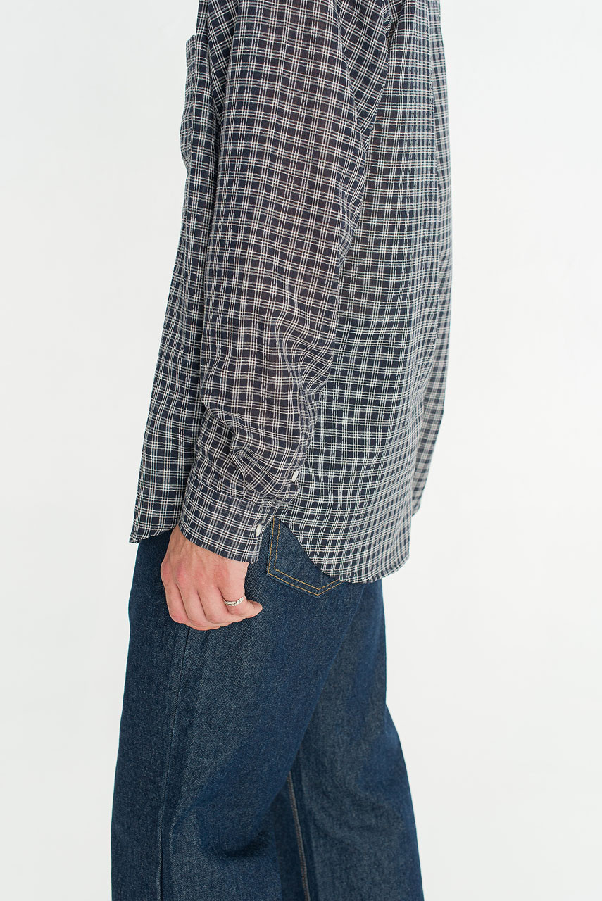 Menswear | Micro Check Shirt, Navy