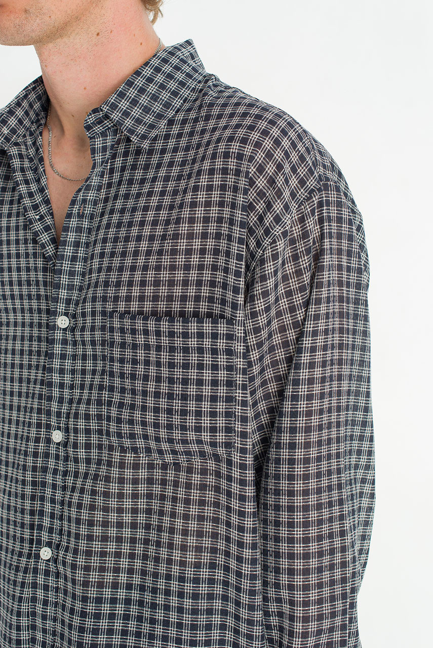 Menswear | Micro Check Shirt, Navy