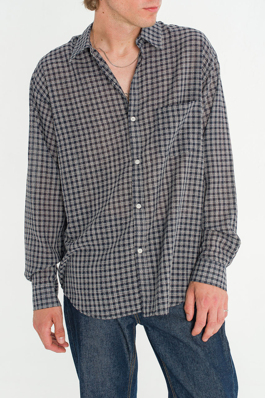 Menswear | Micro Check Shirt, Navy