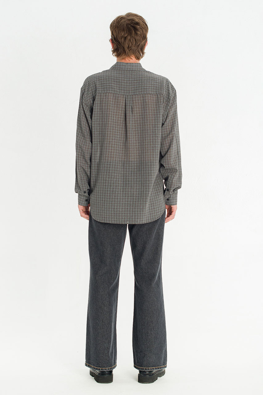 Menswear | Micro Check Shirt, Grey