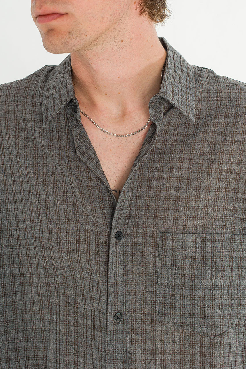 Menswear | Micro Check Shirt, Grey